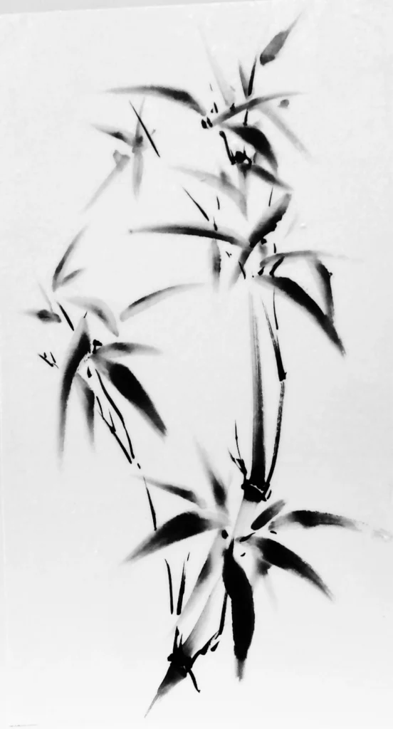 Peinture à l'encre, bambou