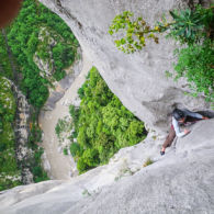 Verdon: "Douce sublimation" 6c en terrain d'aventure Stage grandes voies dans le Verdon