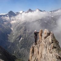 Mike au sommet de la Dibonna Alpinisme dans les Ecrins