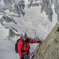 David à la Dent du Géant voie normale Alpinisme dans le massif du Mont Blanc