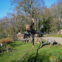 Ceci n'est pas une figure mais une tentative pour ne pas tomber slackline