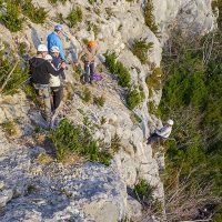 Petit rappel d'initiation (15 m) avant de faire la via corda de Daladom Via Corda falaise de Presles