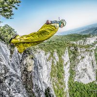 Mathieu au départ de Bournillon Base-jump