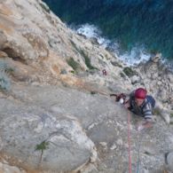 Sardaigne, Biddiriscottai, Christophe, François et Wolfgang dans la voie L'Alchimista