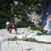 Sardaigne: Christophe sur l'Aguglia di Goloritzè
