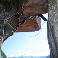 Corse, Capu d'Ortu, voie Le  Chantier, une longueur en 7a, septembre 2020