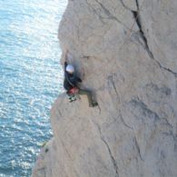 Voie NTD dans les Calanques, dernière longueur en 6b
